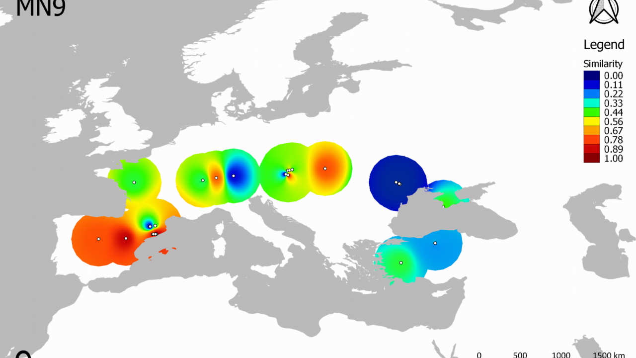 Image of similarity analyses during the late Miocene