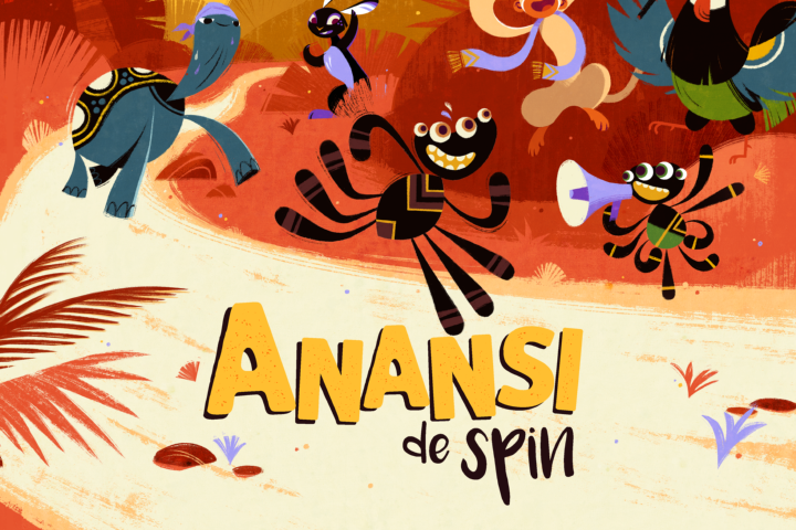 Cover van het boek Anansi de spin en de wedstrijd tegen schildpad