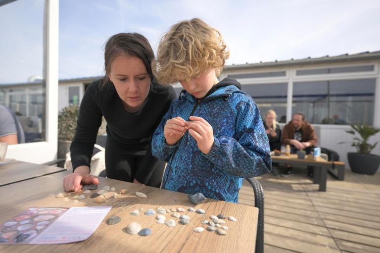 Schelpen op naam brengen Foto Taco van der Eb